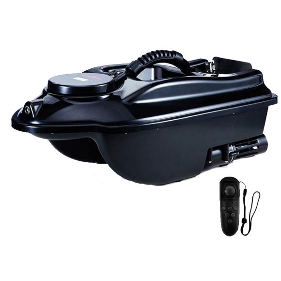 Boatman Actor bait boat from the front with its handheld remote