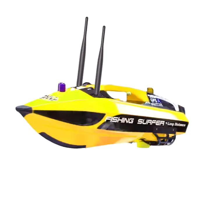 Yellow Joysway Fishing Surfer RC fish finder bait boat view 3