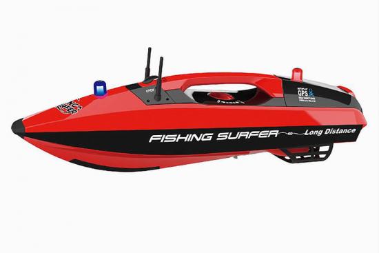 Joysway Fishing Surfer bait boat with fish finder on the water